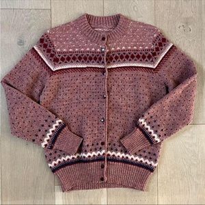 Vintage Fair Isle Shetland Wool Cardigan